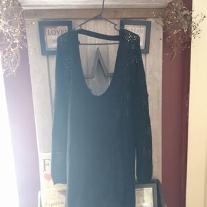 Black open back torrid sweater